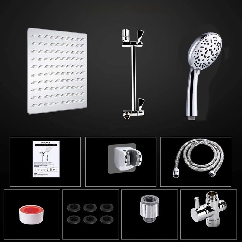 Avtoit | Modern Style Dual Showerhead 9-Spray Silver Wall-Mounted Showerhead