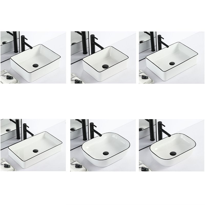 Avtoit | Contemporary sink with pop-up drain porcelain rectangular basin
