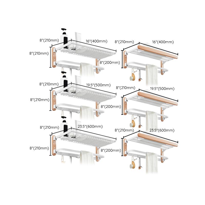 Avtoit | White 7-piece bathroom accessory set wood and metal bath set