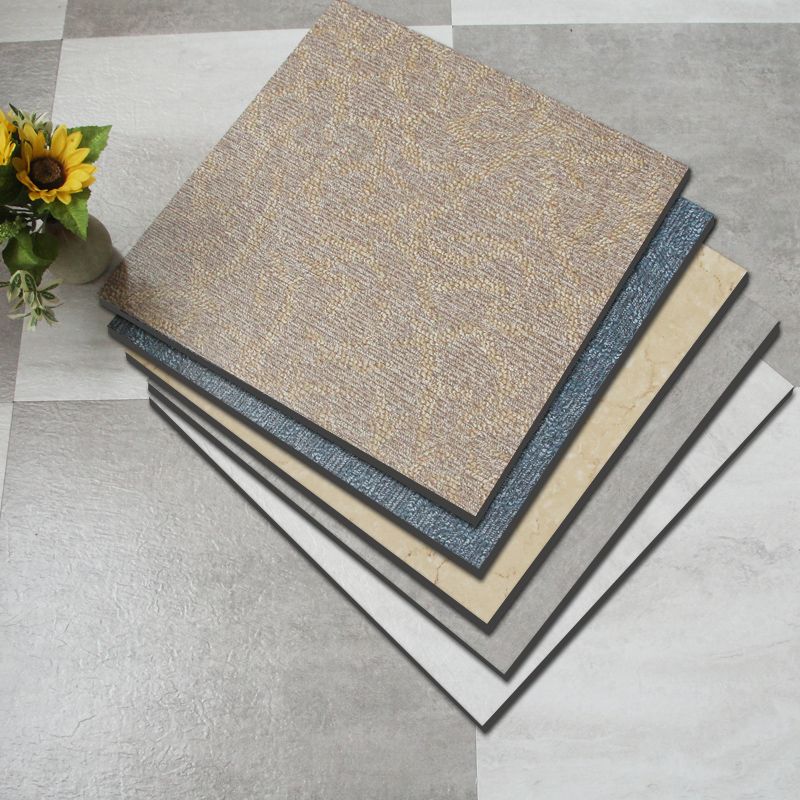 Avtoit | Square Plastic Floor Water-Repellent Fabric Look Peel & Stick Floor Tiles