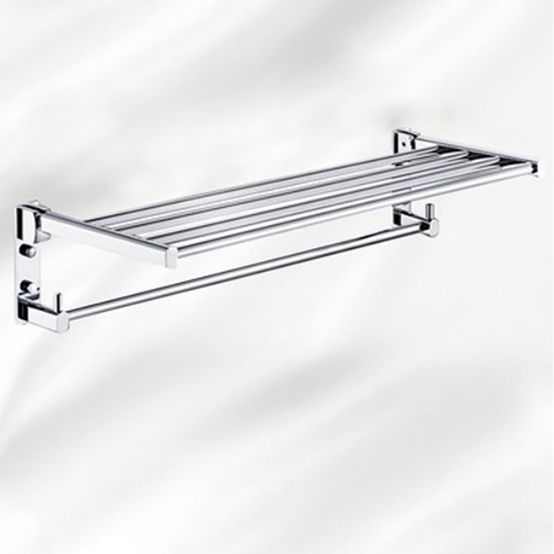 Avtoit | Polished Chrome Modern Bathroom Accessory Set Silver Towel Holder/Bath Shelf