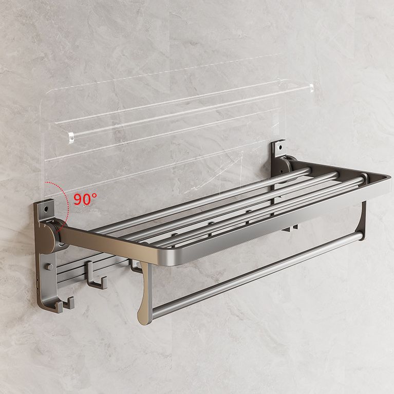 Avtoit | Gray Aluminum Bathroom Accessory Set Contemporary Bathroom Shelf