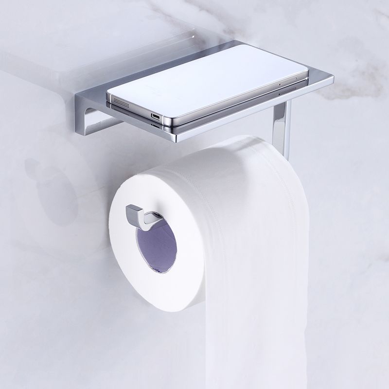Avtoit | Chrome brass modern bathroom accessory set with towel bar/ ring/ paper holder & bathrobe hook