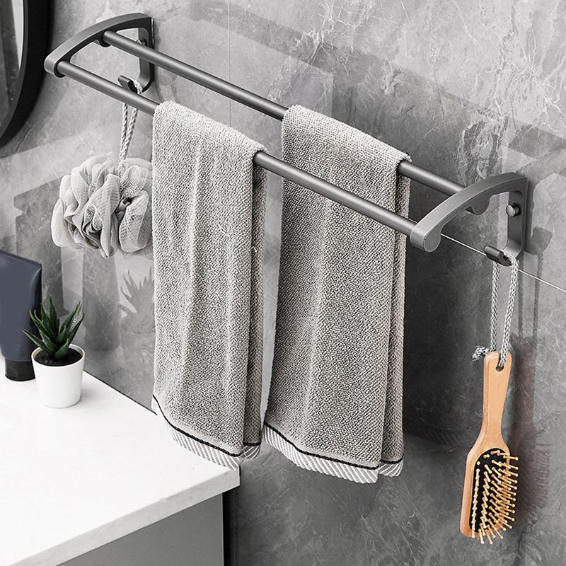 Avtoit | Gray 6/7-piece modern bathroom accessory set bathroom shelf/bath towel hooks/towel bar included