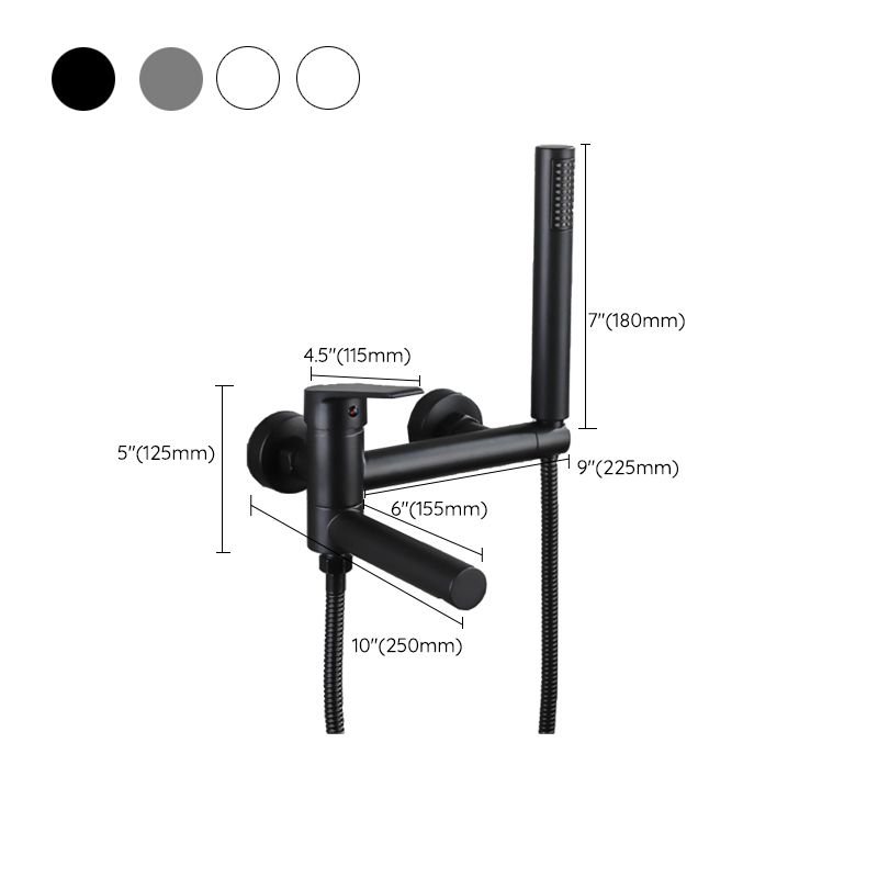 Avtoit | Lever Handle Bathtub Faucet Wall Mount Shower Hose Swivel Spout Bathtub Filling with Hand Shower