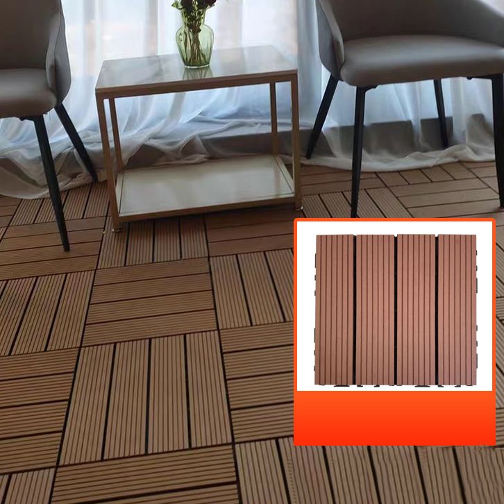 Avtoit | Composite Square Patio Tiles Interlocking Striped Pattern Patio Floor Tiles