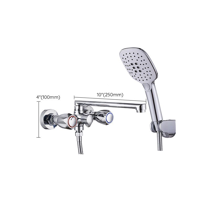Avtoit | Contemporary Bathtub Faucet Trim Chrome Wall-Mounted Swivel Spout with Hand Shower