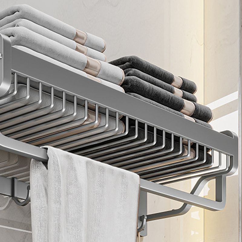 Avtoit | Modern Metal Bath Accessory Set Polished Silver Bath Shelf/Paper Holder/Towel Hook
