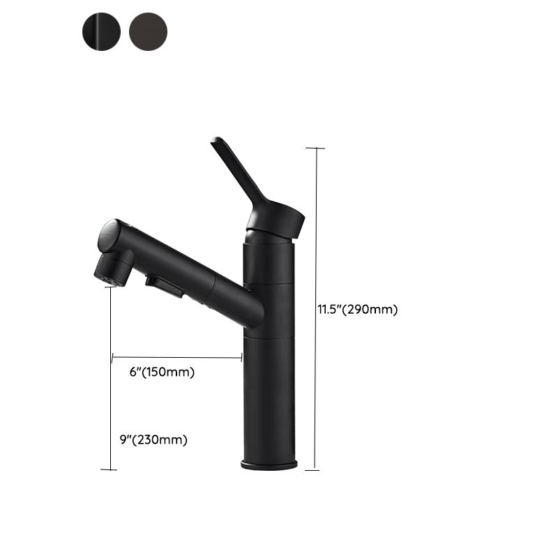 Avtoit | Bathroom vessel faucet high arc three-way spout single-handle faucet with pull-out sprayer