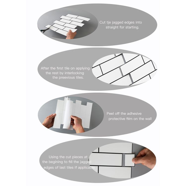 Avtoit | Plastic Peel & Stick Subway Tiles Contemporary Waterproof Peel & Stick Subway Tiles