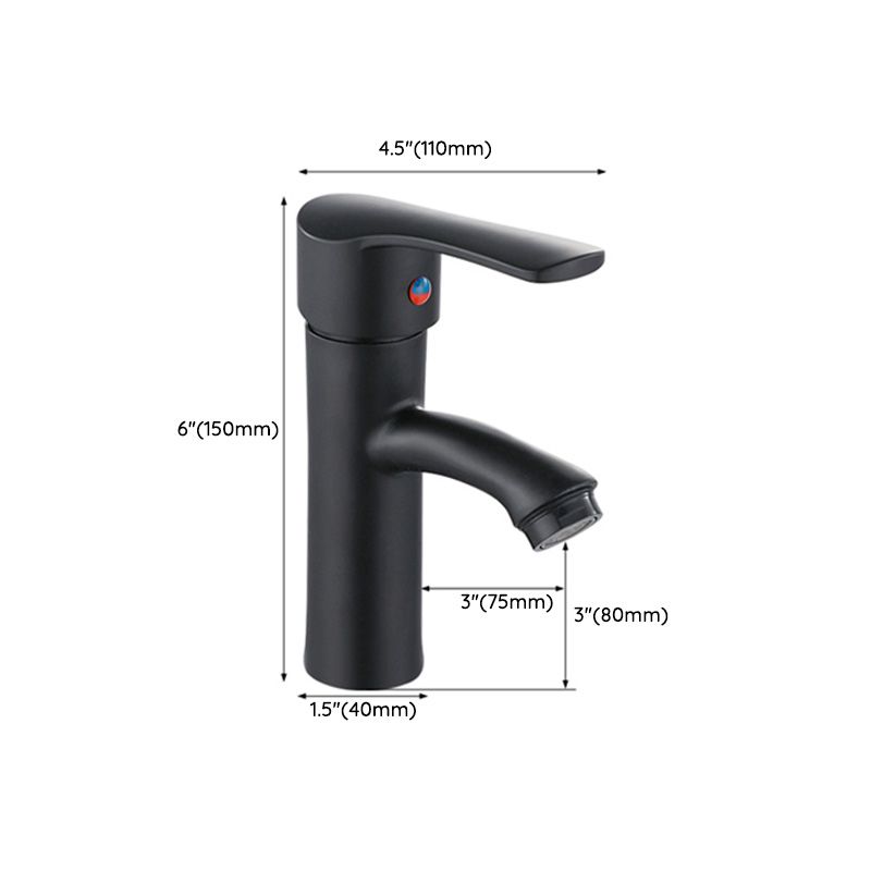 Avtoit | Contemporary Faucet Brass Black Bathroom Lever Handle Single Hole Sink Faucet