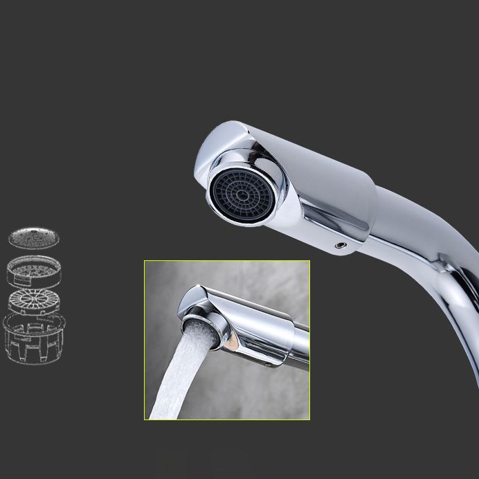Avtoit | Chrome Round Washbasin Faucet with Swivel Spout for the Bathroom