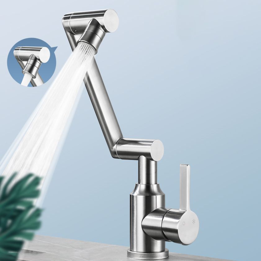 Avtoit | Swiveling Outlet Vessel Sink Faucet Stainless Steel Lever Handle Sink Faucet with Water Hose