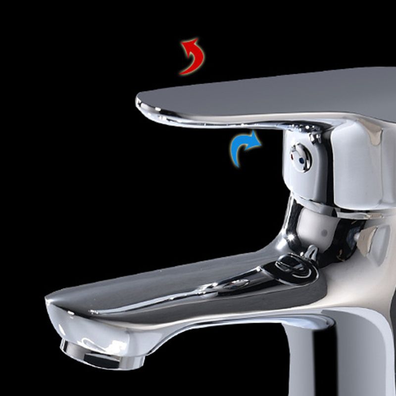 Avtoit | Basic Metal Sink Faucet Silver Bathroom Faucet with Lever Handle