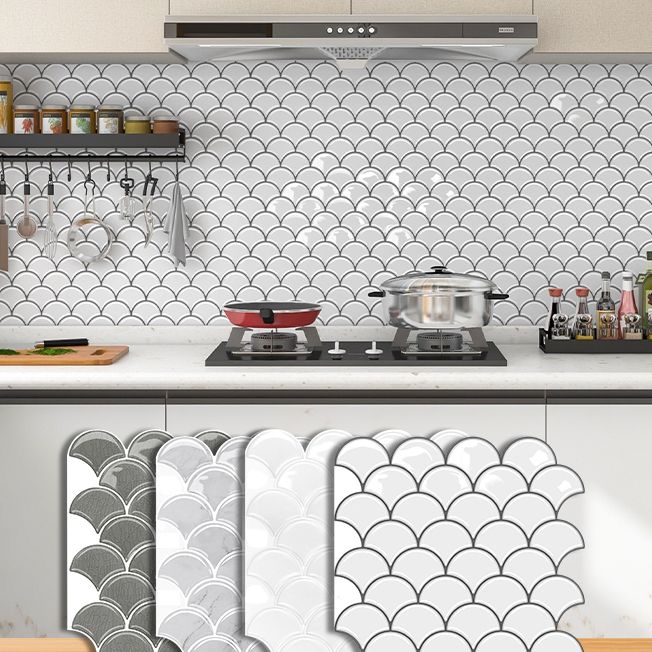 Avtoit | Fish scale Peel & Stick field tile square plastic Peel & Stick mosaic tile