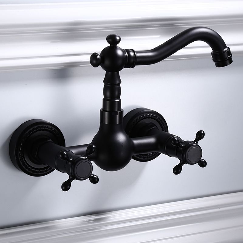 Avtoit | Traditional Wall Mounted Metal Bathtub Filler Low Arc Waterfall Bathroom Faucet