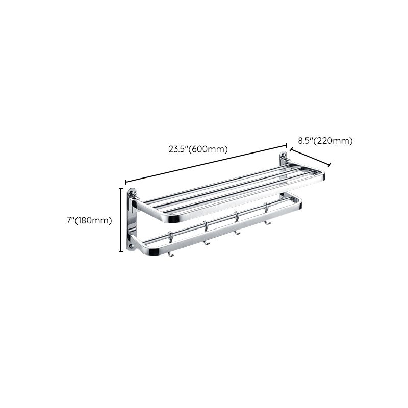 Avtoit | Chrome Modern Bathroom Hardware Set Stainless Steel Towel Hook/Towel Rail & Bathroom Shelf