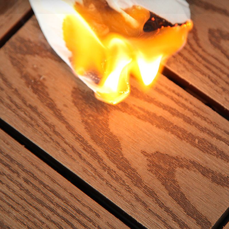 Avtoit | 12" X 12" PVC 6-Slat Square Patio Tiles Snap Fit Installation Outdoor Floor Tiles