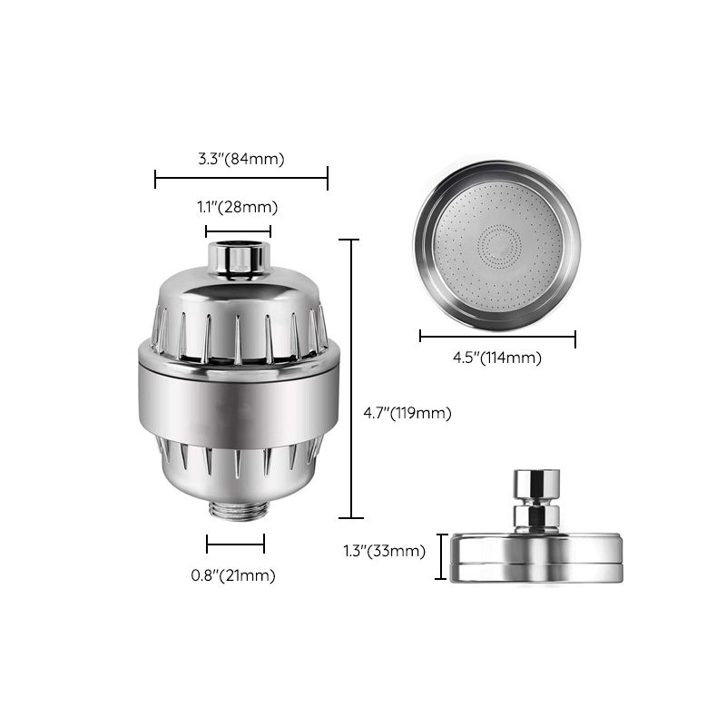 Avtoit | Contemporary solid shower head in silver with Catalyst wall-mounted shower head
