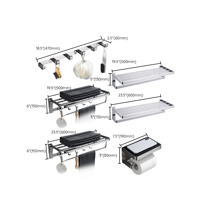 Avtoit | 5-piece modern bathroom accessories as single item or in set Polished chrome bathroom set