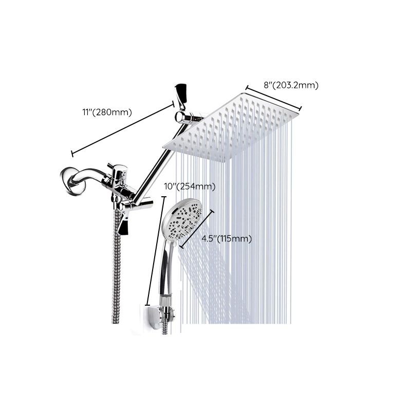 Avtoit | Modern Style Dual Showerhead 9-Spray Silver Wall-Mounted Showerhead