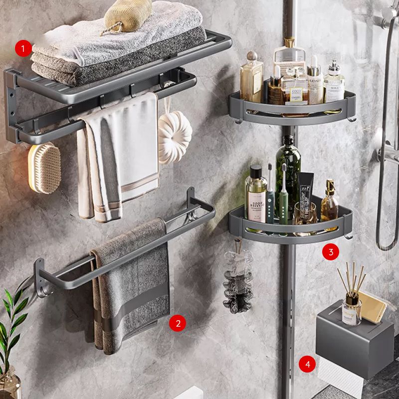 Avtoit | Modern Bathroom Accessories Hardware Set Gray Towel Bar Bathroom Shelf Bathroom Hardware Set