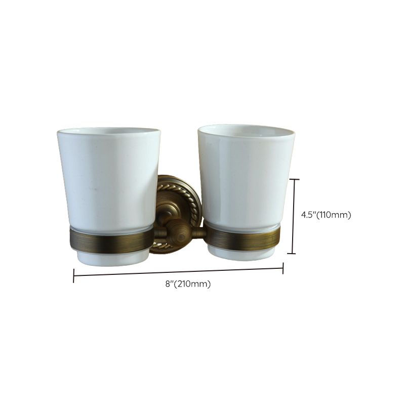 Avtoit | Worn Brass Traditional Bathroom Set with Bath Shelf/Paper Holder & Towel Bar