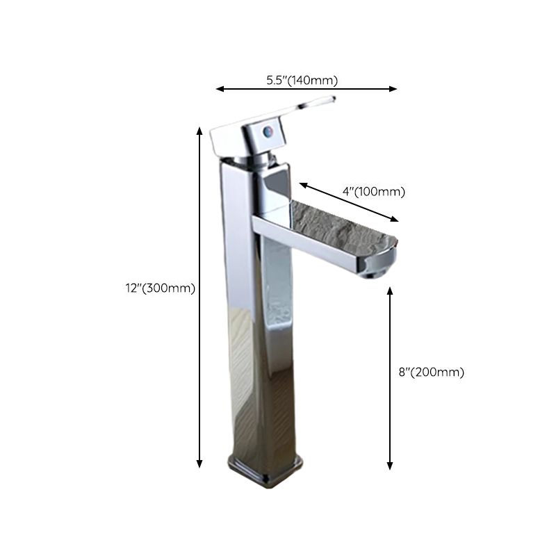 Avtoit | Cubic Chrome Bathroom Faucet Low Arc Single Lever Basin Faucet