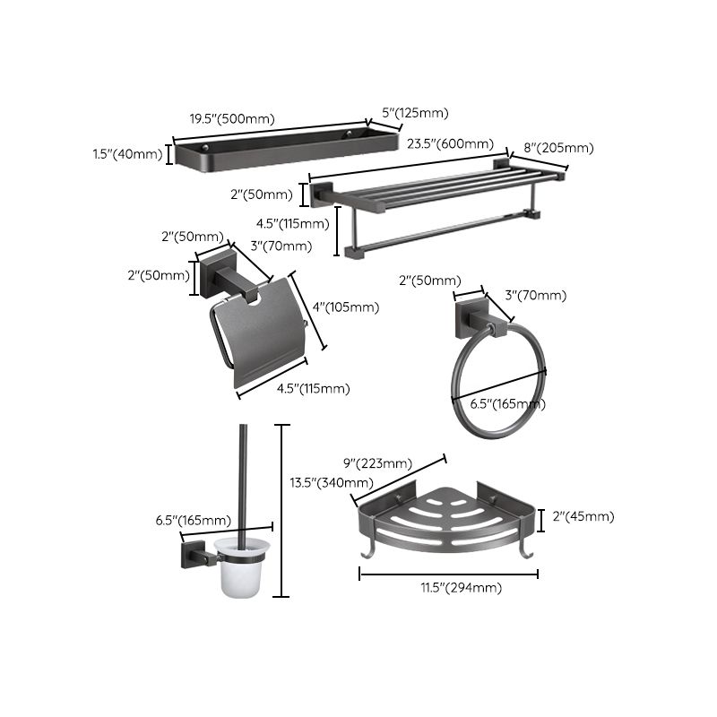 Avtoit | Modern Bathroom Accessories Hardware Set Gray Bathroom Hardware Set
