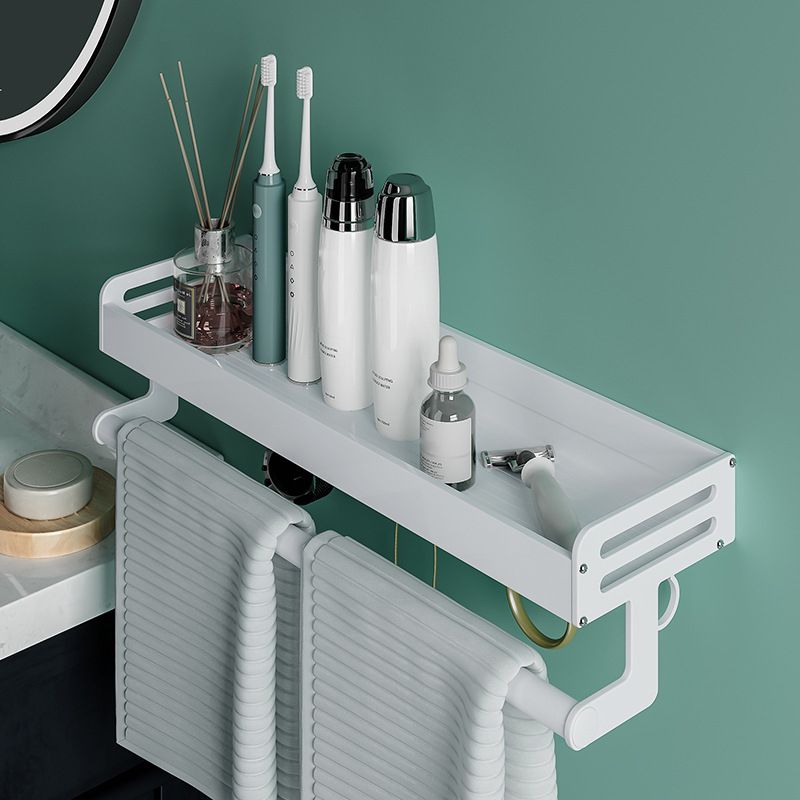 Avtoit | 2-piece modern bathroom accessory set White rectangular bath shelf