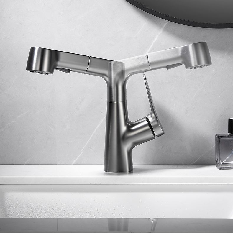 Avtoit | Bathroom vessel faucet high arc three-way spout single-handle faucet with pull-out sprayer