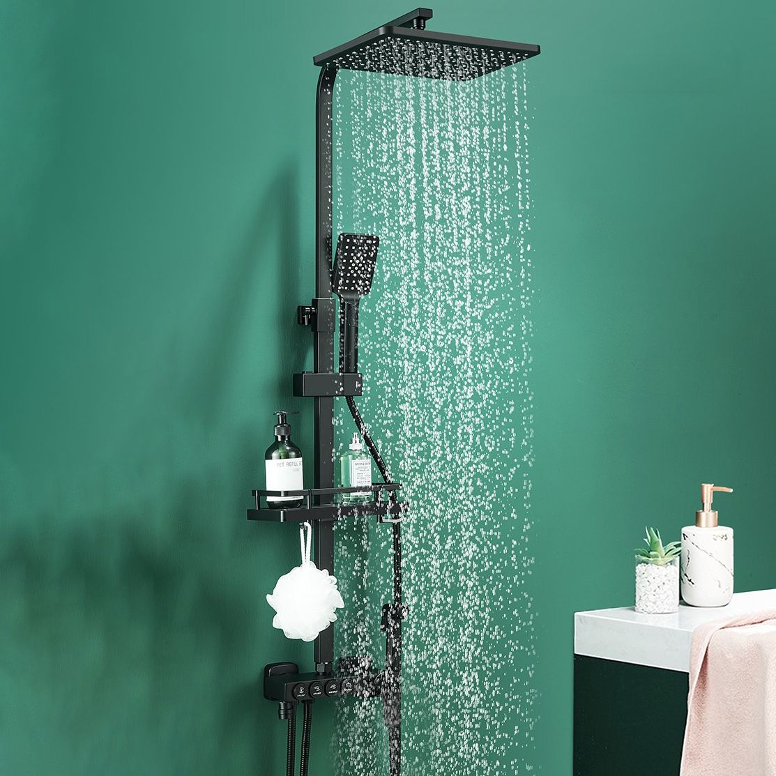 Avtoit | Modern adjustable water flow shower faucet shower hose shower system on the wall