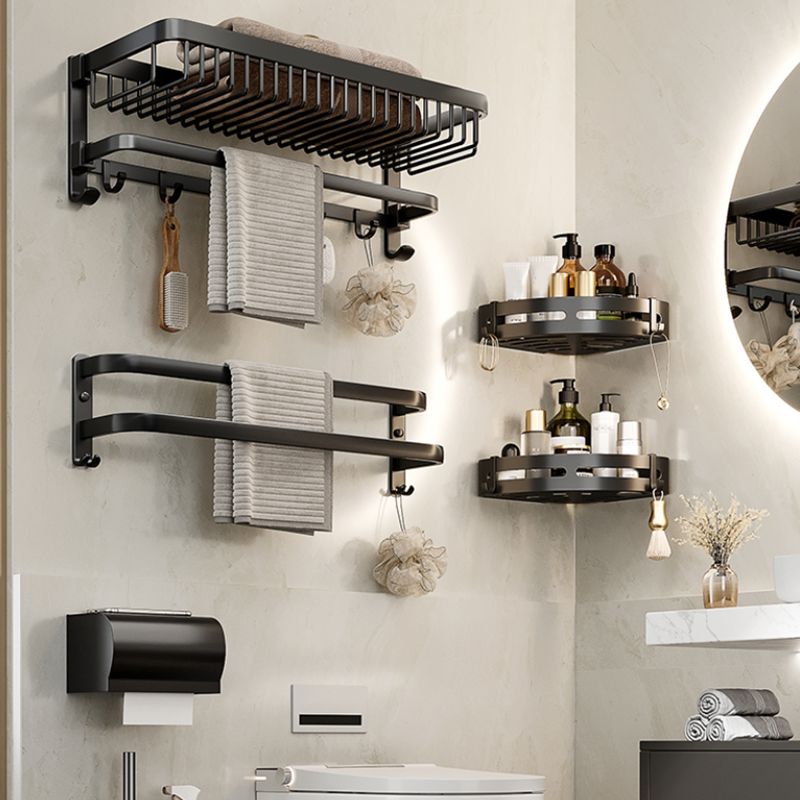Avtoit | Modern Bathroom Accessories Set Black Bath Shelf Bath Accessories Set