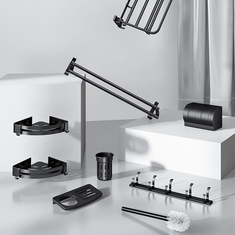 Avtoit | Classic Bathroom Accessories Set in Aluminum Black Finish Bathrobe Hook/ Towel Bar