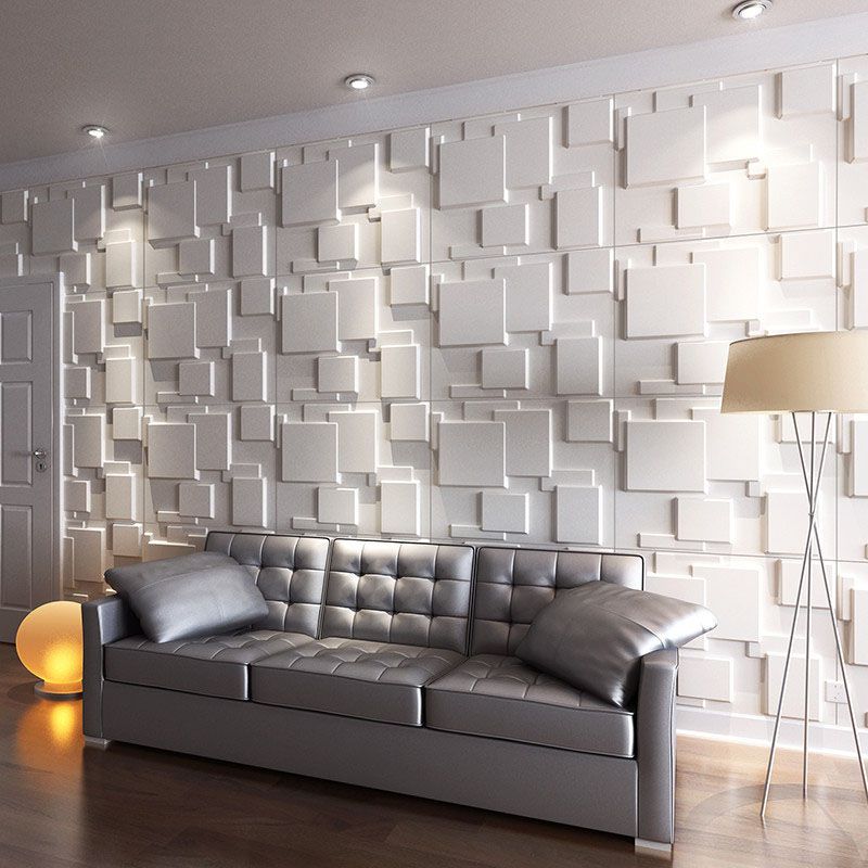Avtoit | Square Interior Wall Cladding Peel and Stick Texture Effect Wall Cladding