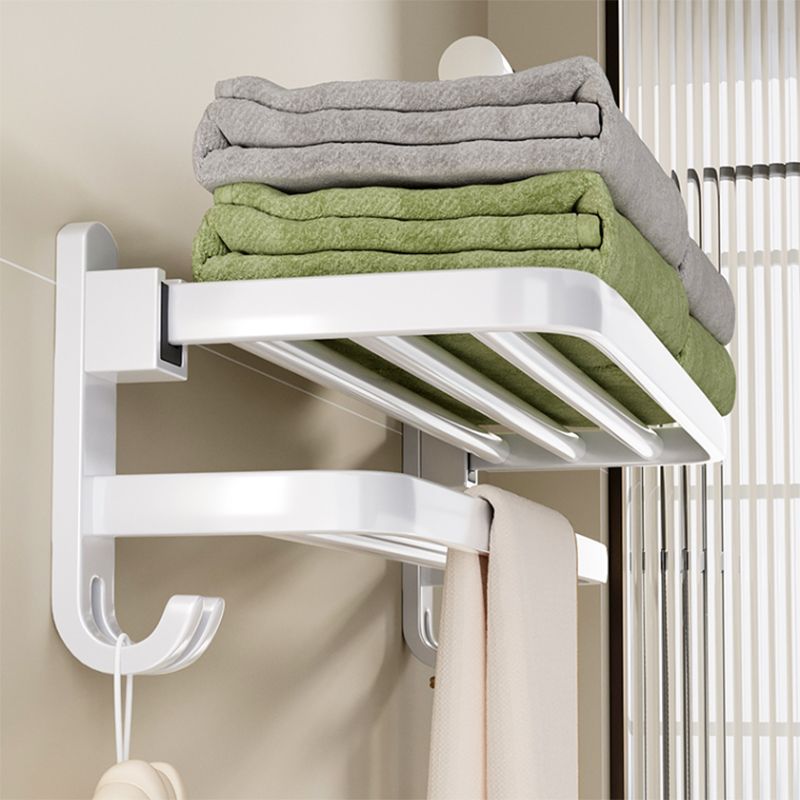 Avtoit | Contemporary Bathroom Hardware Set in White with Bath Shelf/Towel Holder/Paper Holder