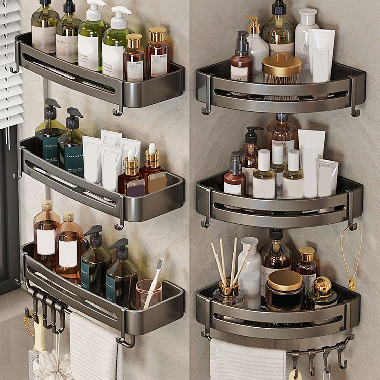 Avtoit | Contemporary bathroom accessory set 3-piece bath shelf with hooks