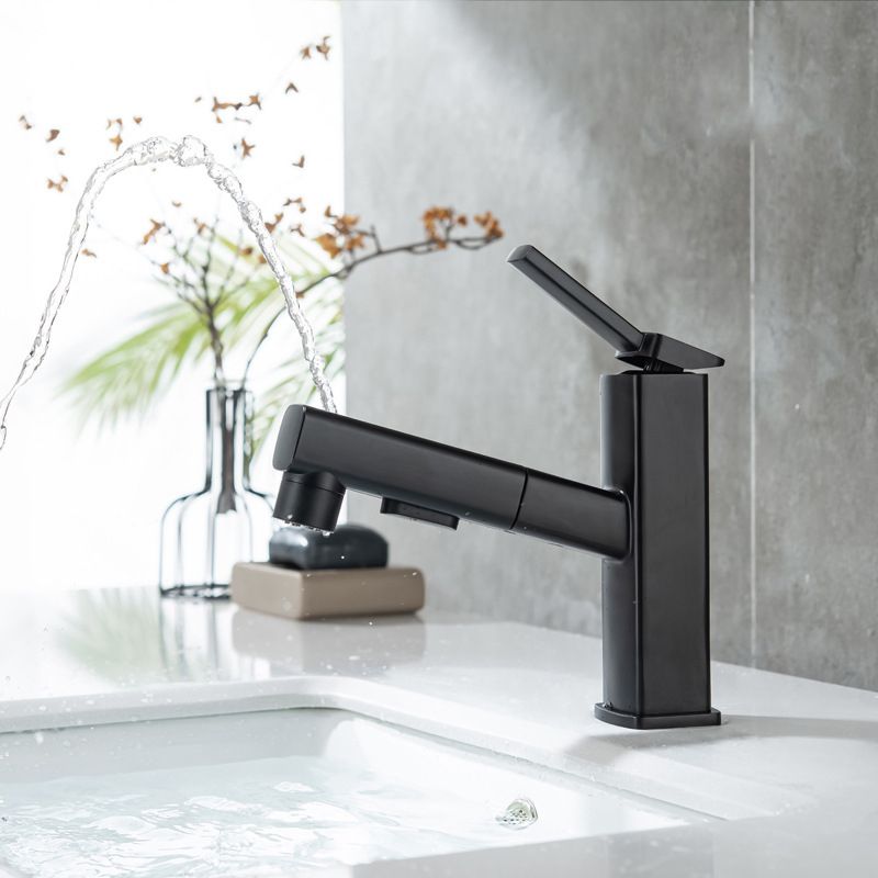 Avtoit | Contemporary Vessel Sink Faucet Copper Single Handle Low Arc Pull Down Vessel Faucet