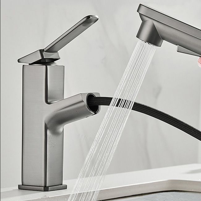 Avtoit | Modern Brass Water Faucet Center Mount Bathroom Faucet with Water Hose