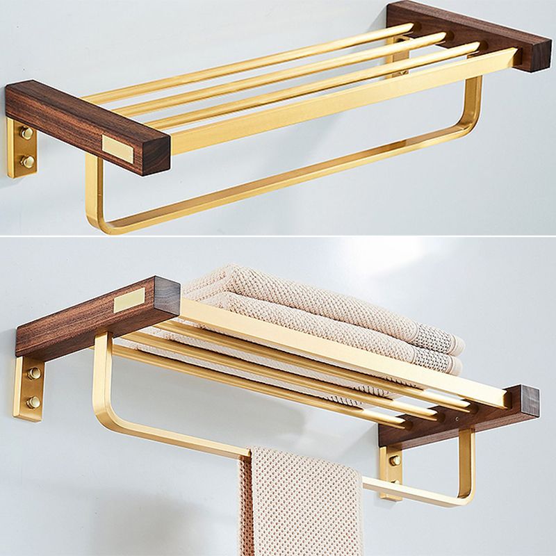 Avtoit | 6-piece walnut bathroom accessory set metal gold bath hardware set