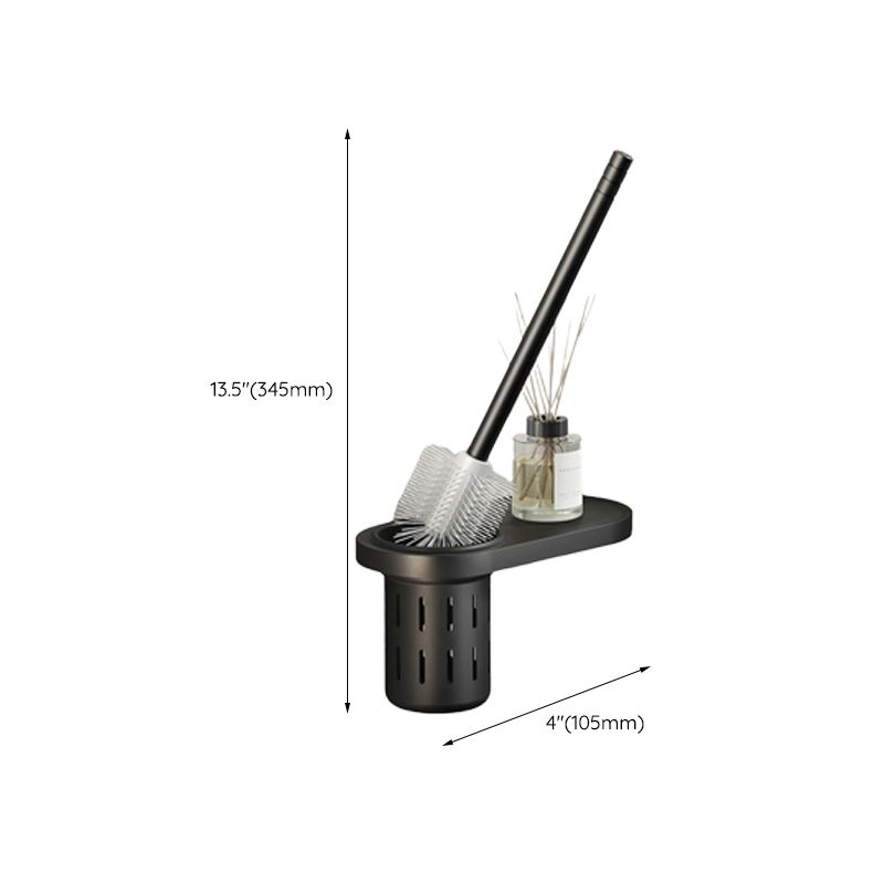 Avtoit | Contemporary bathroom accessory set with black finish and bath shelf/towel bar