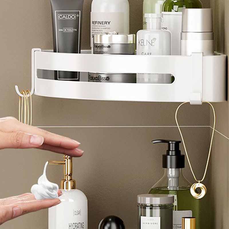 Avtoit | Modern white finish bathroom shelf rectangular & triangular bathroom hardware set