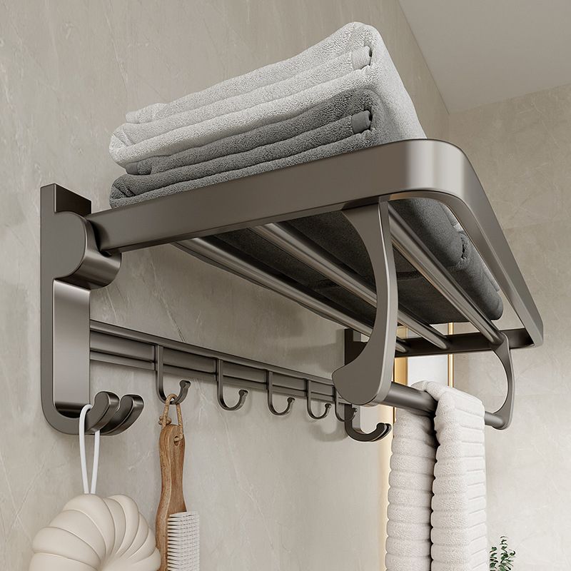 Avtoit | Modern Bathroom Accessories Set in Gray with Bathroom Shelf/Towel Holder/Robe Hooks & Paper Holder