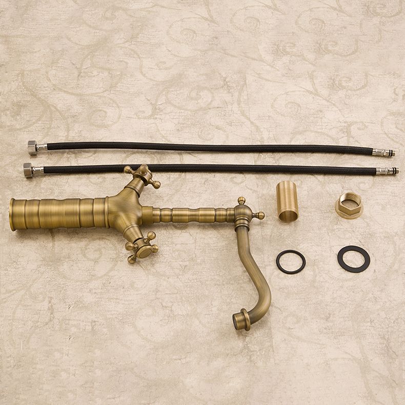 Avtoit | Industrial Widespread Bathroom Faucet Cross Handle Medium Sink Faucet