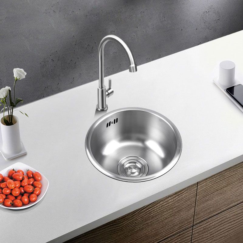 Avtoit | Round Stainless Steel Kitchen Sink with Drain Assembly Built-in Sink