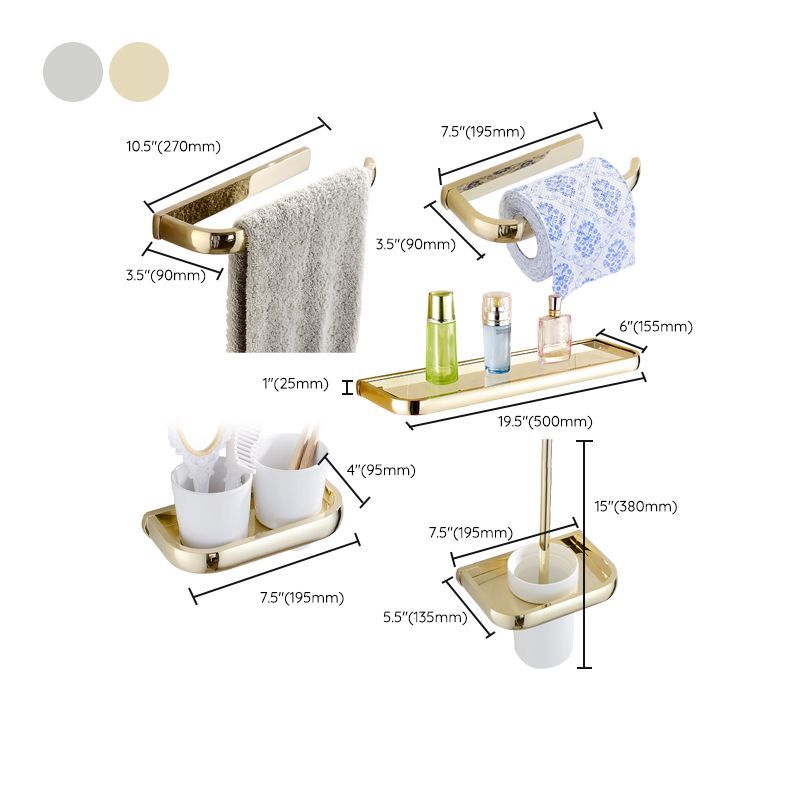 Avtoit | Chrome/Gold Bathroom Accessory Set Modern Metal Bathroom Hardware Set
