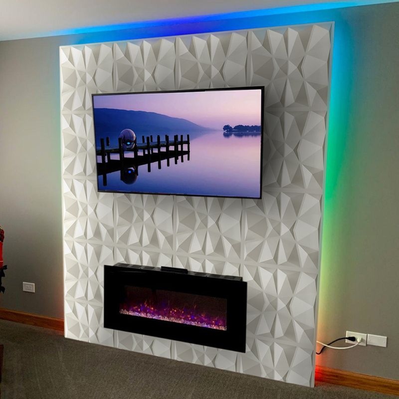 Avtoit | Modern Tin Back Wall Panel Smooth Upholstered Wall Ceiling in Black and White