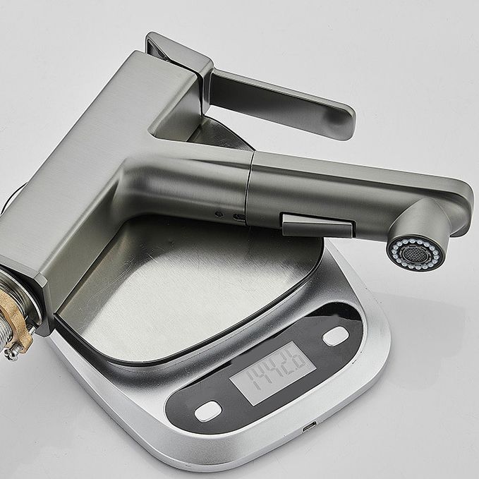 Avtoit | Modern Brass Water Faucet Center Mount Bathroom Faucet with Water Hose