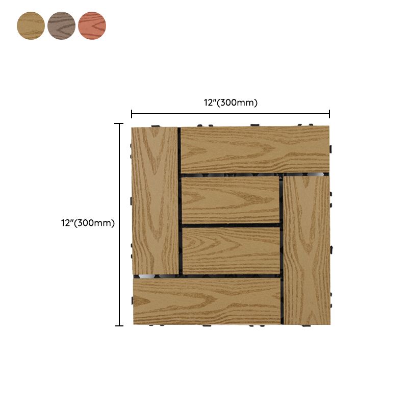 Avtoit | 30 cm x 30 cm Square PVC Terrace Tiles Snap Installation Outdoor Floor Tiles