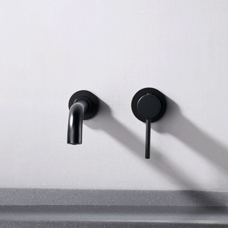 Avtoit | Round Single Handle Bathroom Faucet 2-Hole Wall Mounted Bathroom Faucet with Swivel Head